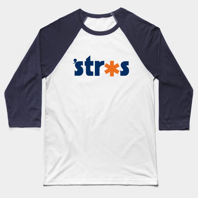 Stros Asterisk - White Baseball T-Shirt by KFig21